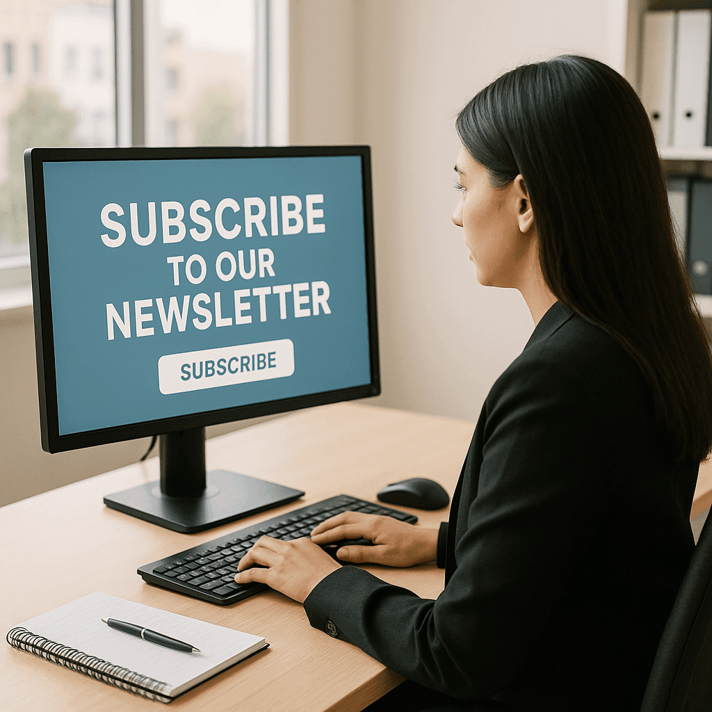 worker subscribing to a newsletter